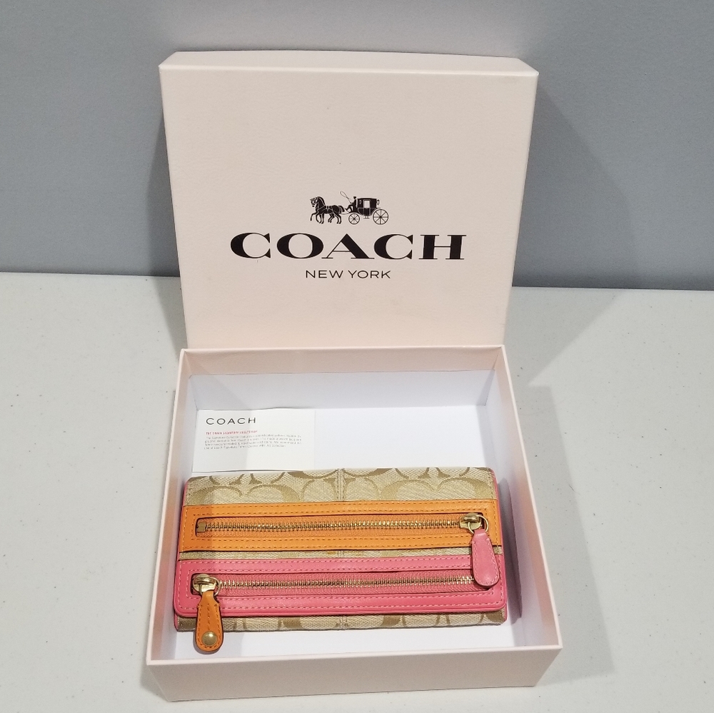 Monogram Leather Coach Wallet